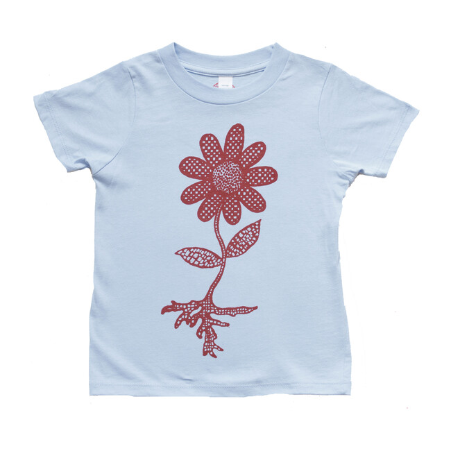 Flower Power Tee, Sky Blue