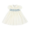 Fleur Corduroy Scalloped Dress, White - Dresses - 1 - thumbnail