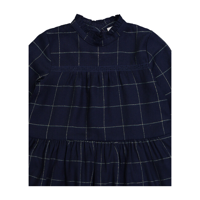 Elisabeth Dress, Lurex Bleu Nuit - Dresses - 2