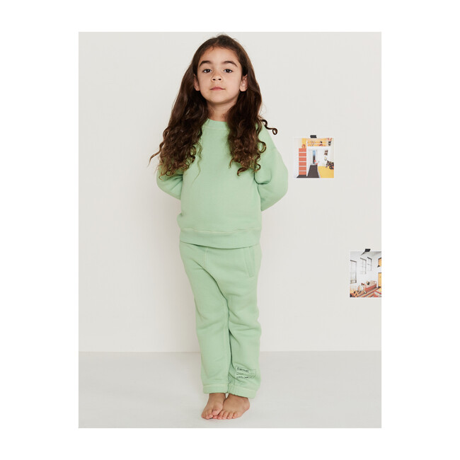 Cozy Brushed Sweatpants, Light Green - Sweatpants - 2