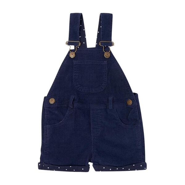 Corduroy Short Overalls, Navy