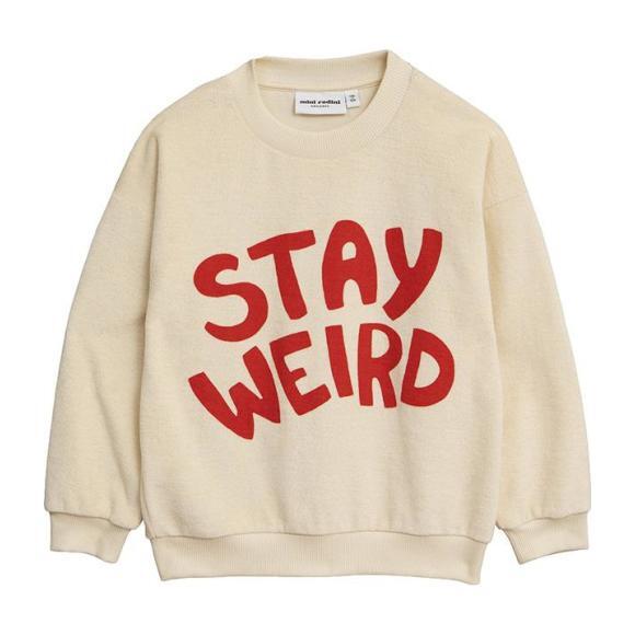 Child Sweatshirt With Stay Weird Print, Off-White - Sweatshirts - 1
