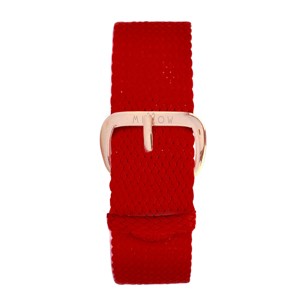 Braided Nylon Watch Band, Red and Rose Gold