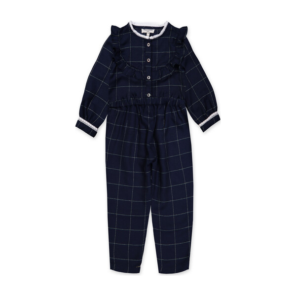 Berangere Jumpsuit, Lurex Bleu Nuit