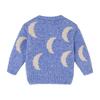 Baby Cardigan Sweater With Jacquard Moon Pattern, Purple - Cardigans - 3