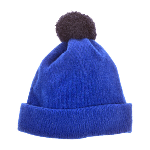 blue bobble hat