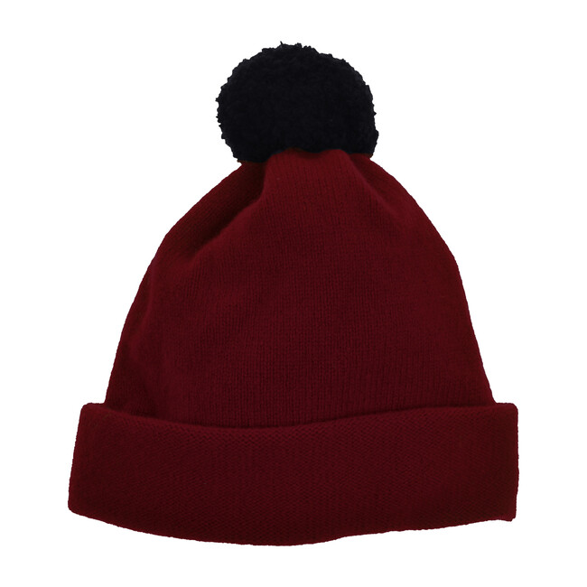 kids red bobble hat