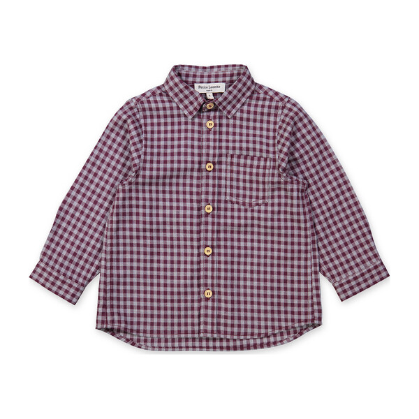 Aristide Shirt, Burgundy Gingham
