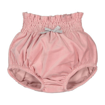 Velour Bow Bloomer, Pink - Bloomers - 1