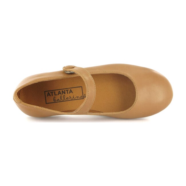 Leather Mary Jane Ballerinas, Beige - Flats - 4