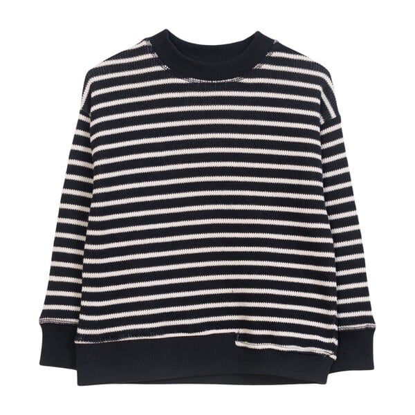 Striped Pullover, Black