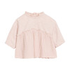 Ruffled High Neck Top, Blush - Shirts - 1 - thumbnail