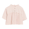 Ruffled High Neck Top, Blush - Shirts - 2