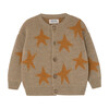 Stars Jacquard Cardigan, Brown - Sweaters - 1 - thumbnail