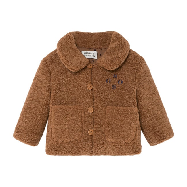 Baby Bobo Sheepskin Jacket, Brown - Jackets - 1