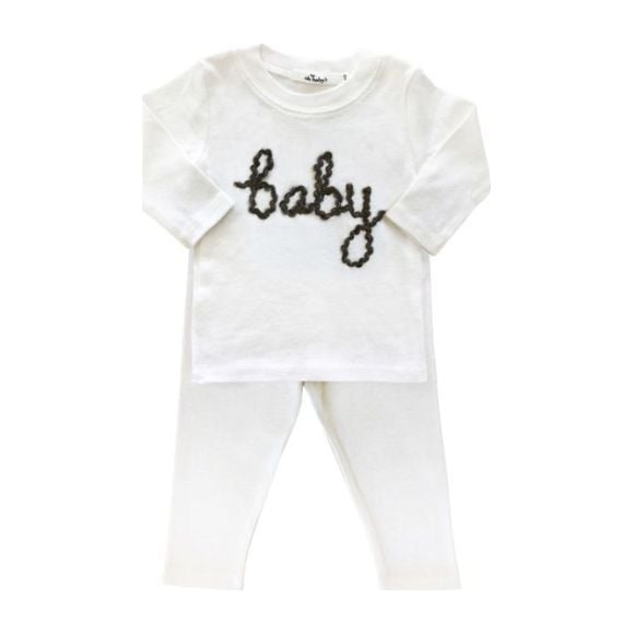 Baby Long Sleeve Two-Piece Set, Charcoal