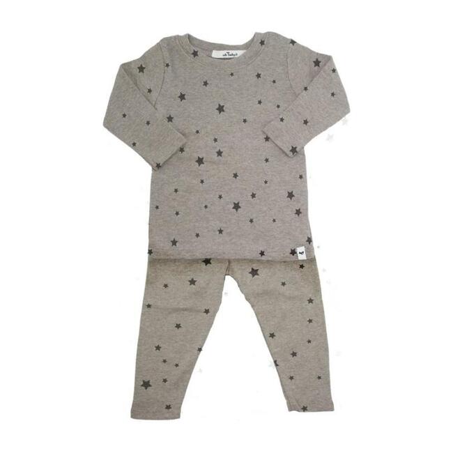 Stars Long Sleeve Two-Piece Set, Mushroom with Charcoal