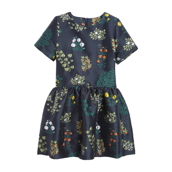 Botanical Branches Jacquard Dress, Navy Multi - Oscar de la Renta ...