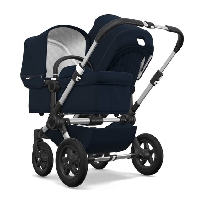 Bugaboo Donkey2 Classic Duo Extension Set Complete, Aluminum Frame, Dark Navy - Double Strollers - 2