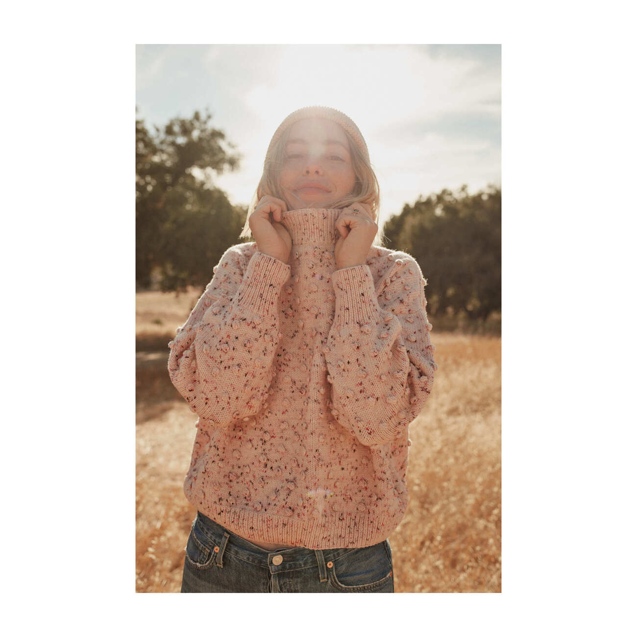 Exclusive* Women's Popcorn Sweater, Dusty Rose Confetti - Misha