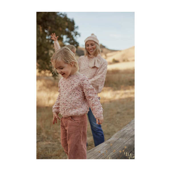 Exclusive* Popcorn Sweater, Dusty Rose Confetti - Misha & Puff