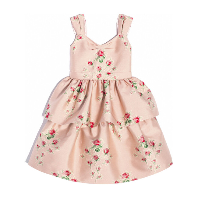 *Exclusive* Girls Paquita Dress, Floral Jacquard - Dresses - 1