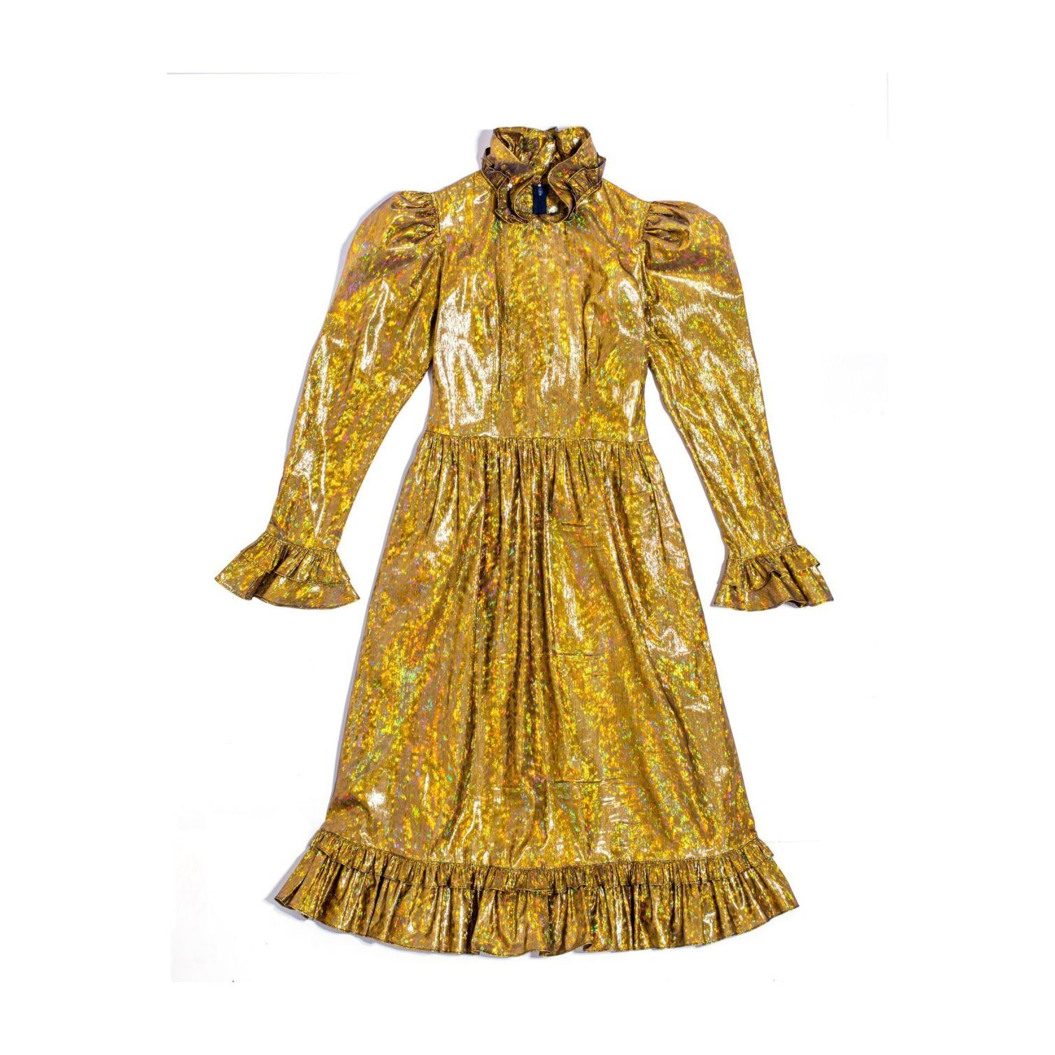 Exclusive* Womens Holographic Prairie Dress, Gold - BATSHEVA Mommy & Me  Shop | Maisonette