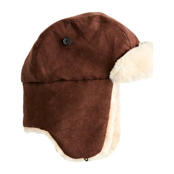 dark brown faux fur hat