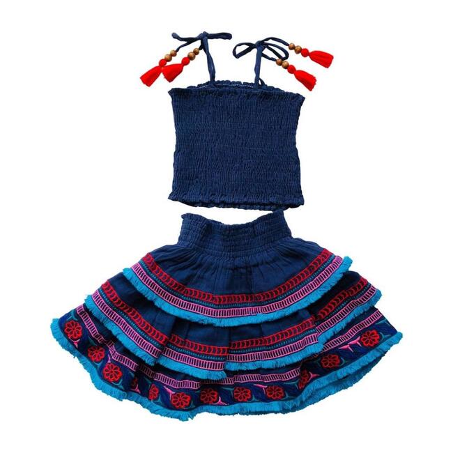 Louisa Two Piece Set, Indigo