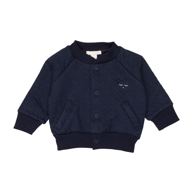 Bomber Cardigan, Navy Blue