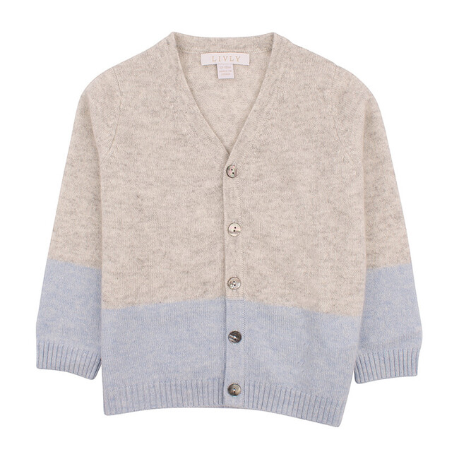 V-Neck Cardigan, Blizzard & Arctic - Sweaters - 1