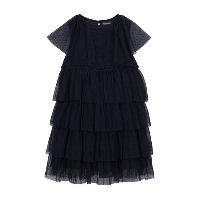 Josephine Dress, Blackcurrant Dot Mesh - Dresses - 1
