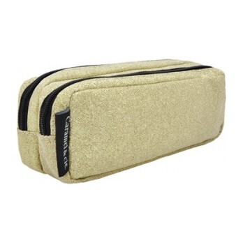 Double Gold Glitter Pencil Case - School Supplies - 1