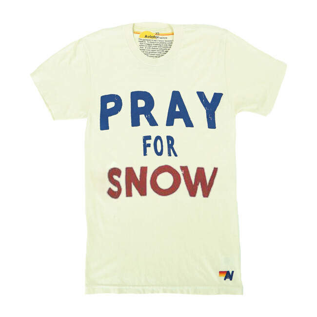 Adult Pray for Snow Tee, Vintage White - Tees - 1