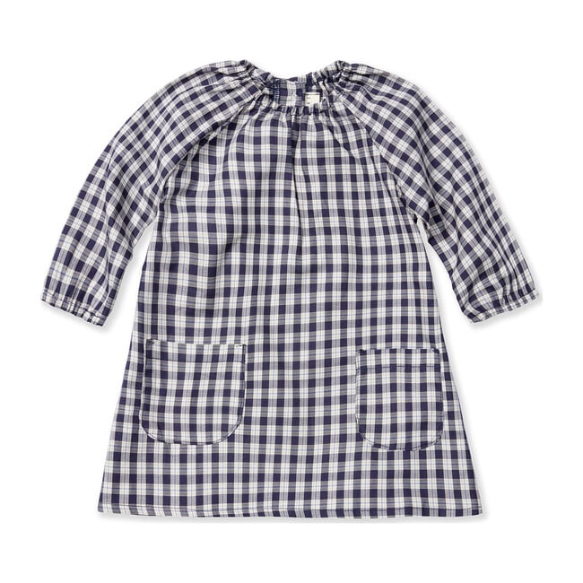Smock Dress, Navy Plaid - Dresses - 1