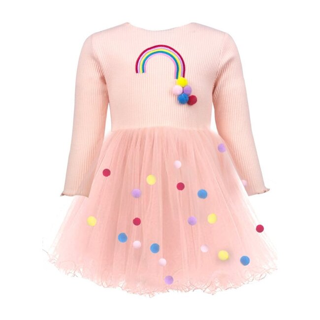 Rainbow & Pom Pom Dress