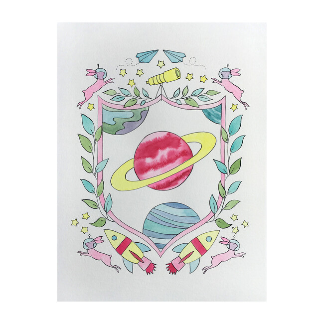 Space Crest, 9" x 12"