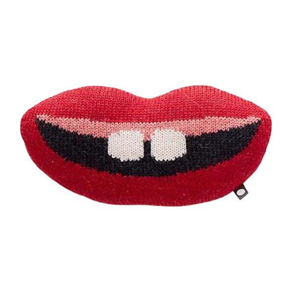 Mouth Shaped Pillow, Red - Pillows - 1