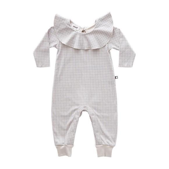 White and powder Blue checkered top Onsie Romper