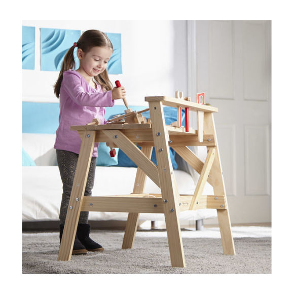 Wooden Project Solid Wood Workbench - Role Play Toys - 2