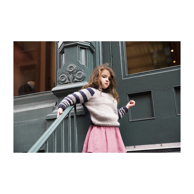 Marine Striped Sweater, Navy - Sweaters - 3