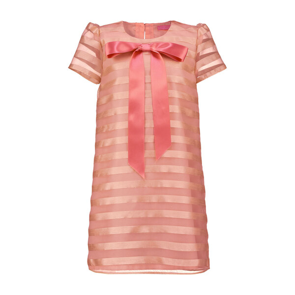 pale pink shift dress
