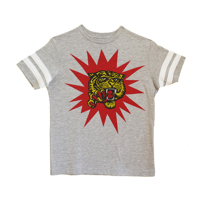 Growling Tiger Football Tee, Grey