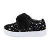 Fur Velcro Sneaker, Black/Silver Stars - Sneakers - 2