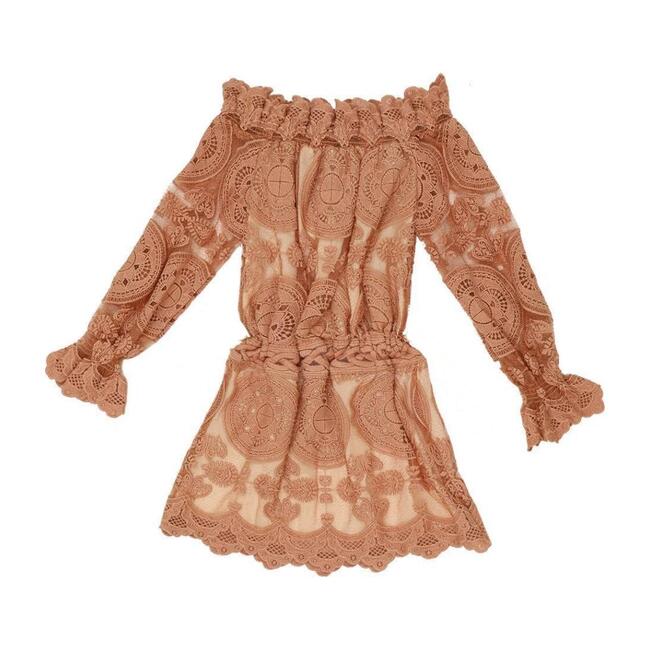 Gardenia Lace Dress, Copper - Dresses - 1