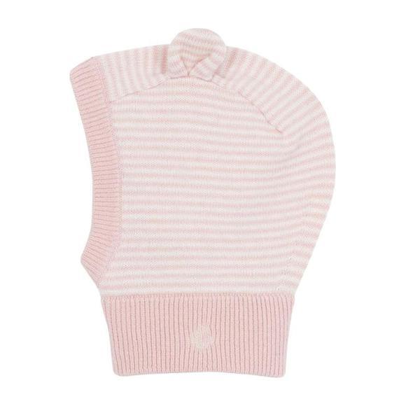 Baby Striped Hood, Pink - Hats - 1