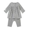 Baby Dress & Leggings Set, Grey & White Dots - Dresses - 2 - thumbnail