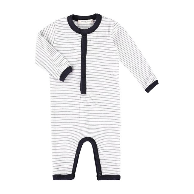 Baby Long Sleeve Romper, White Sand