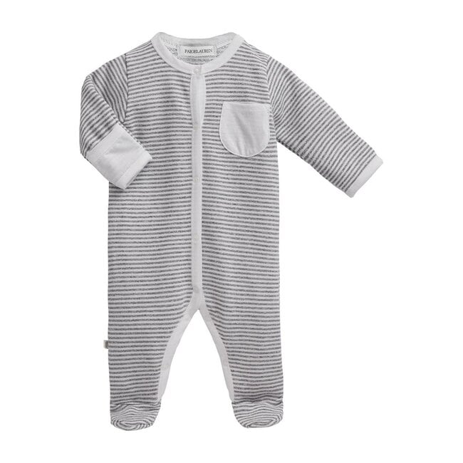 Baby Long Sleeve Romper with Footie, Seashell White - Onesies - 1