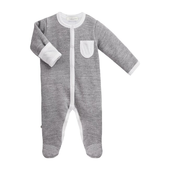 Baby Long Sleeve Romper with Footie, Heather Grey
